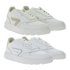 HUB Duke Damen Sneaker mit Terry-Fütterung Echtleder-Schuhe W50008L31-L10 in Weiß/Beige oder Weiß/Grau