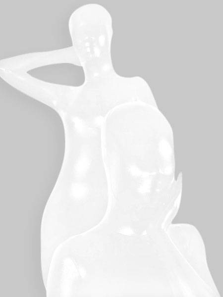Morph Suit White Shiny Metallic Fabric Zentai Suit Unisex Full Body Suit