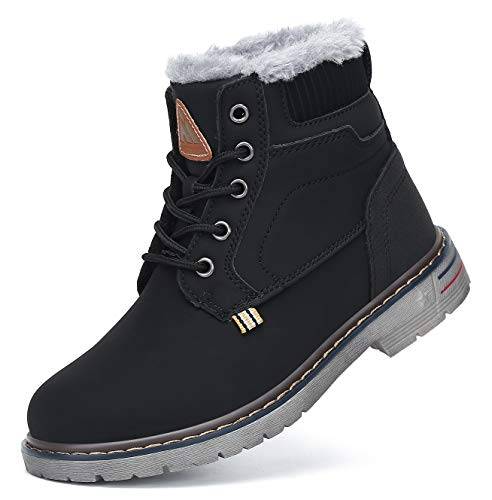 Mishansha Kinder Winterschuhe Jungen Mädchen Gefüttert Schwarz Gr.33