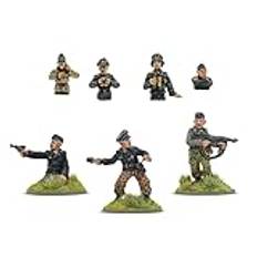 Wargames Levererad Achtung German Panzer Crew Set - Miniatyrkrigsspel innehåller 4 delmonterade modellfigurer och 3 demonterade actionfigurkit med plastbaser av Warlord Games