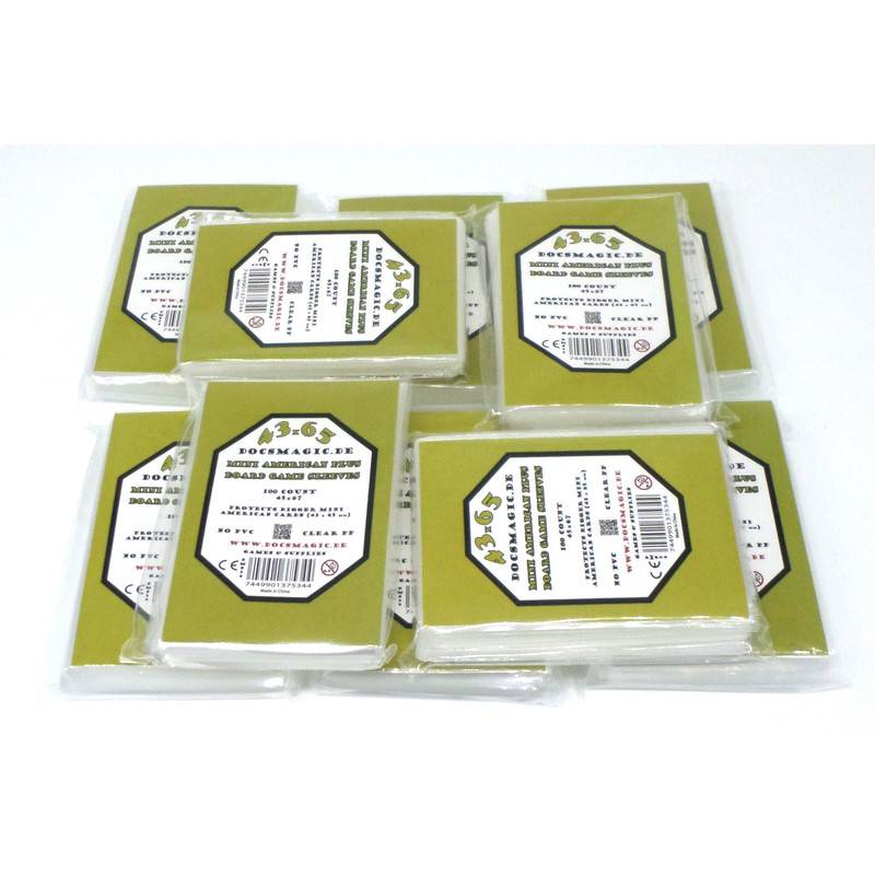 10 x 100 Docsmagic.de Mini American Plus Board Game Sleeves - 45 x...