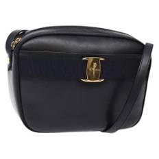 Salvatore Ferragamo Pre-owned, Vintage , Dame, Sort, ONE SIZE, Uld, Pre-owned Laeder skuldertasker