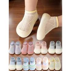 1Pair Baby Socks Shoes Infant Toddler Knitted Mesh Breathable Walking Shoes Cute Floor Shoes Baby Girls Boys Soft Sole First Walkers 0-2 Year Old - Multicolor - 6-12M,1-2Y