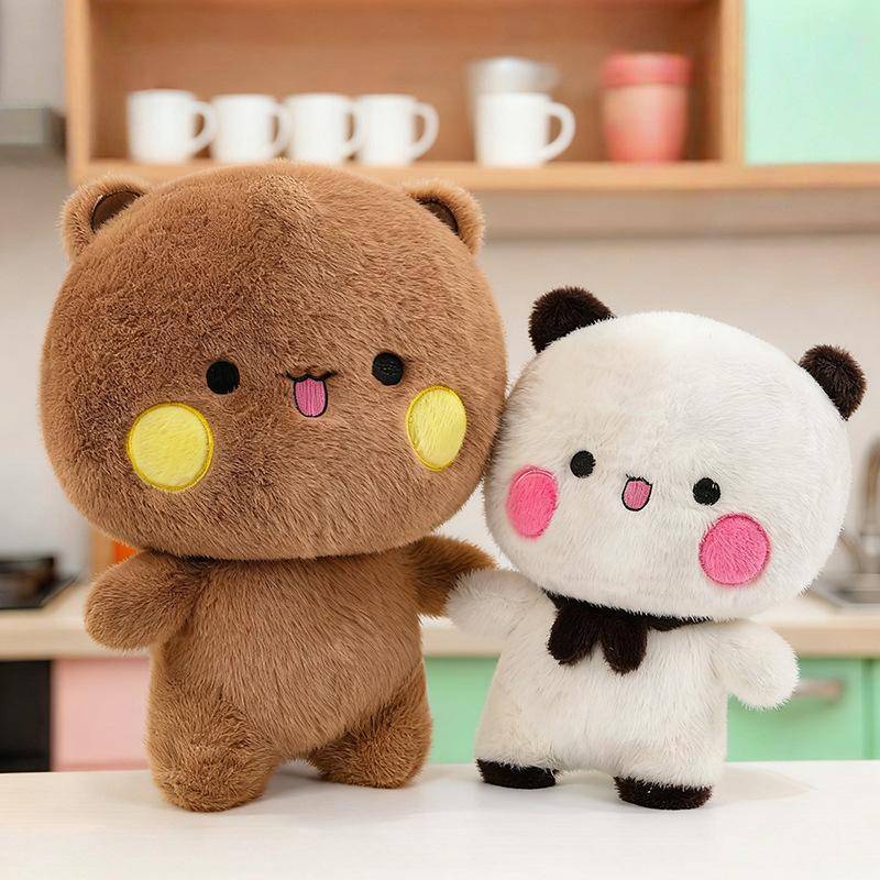 Stor Storlek 60cm Söt Bubu Björn & Panda Gosedjur 2-pack Mjuk Fylld Djurdocka Barnens Födelsedagspresent Parpresent Heminredning