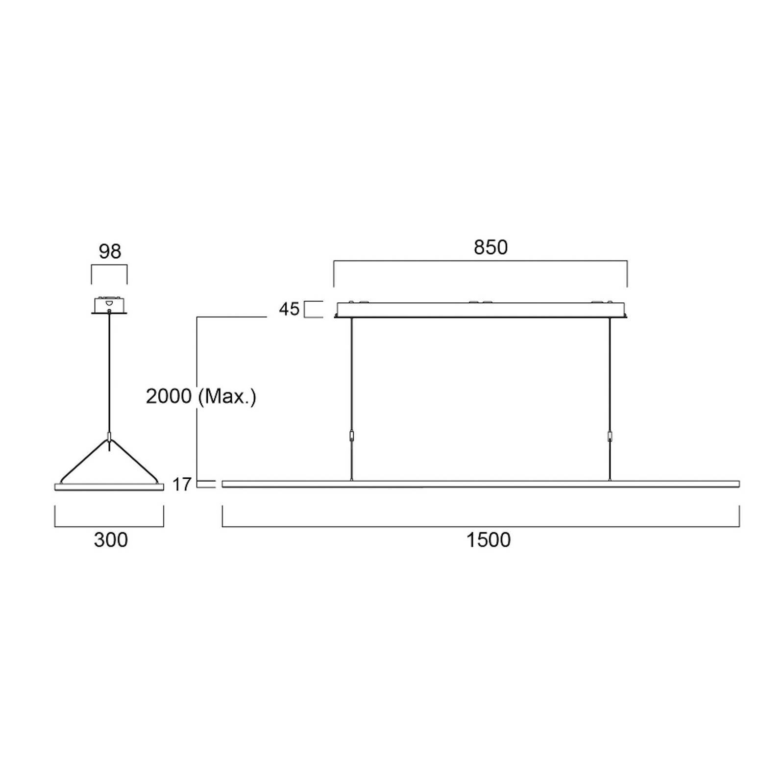 Sylvania Pendellampa Areum, dimbar, Vitt / opal, Arbetsrum / kontor, Metall