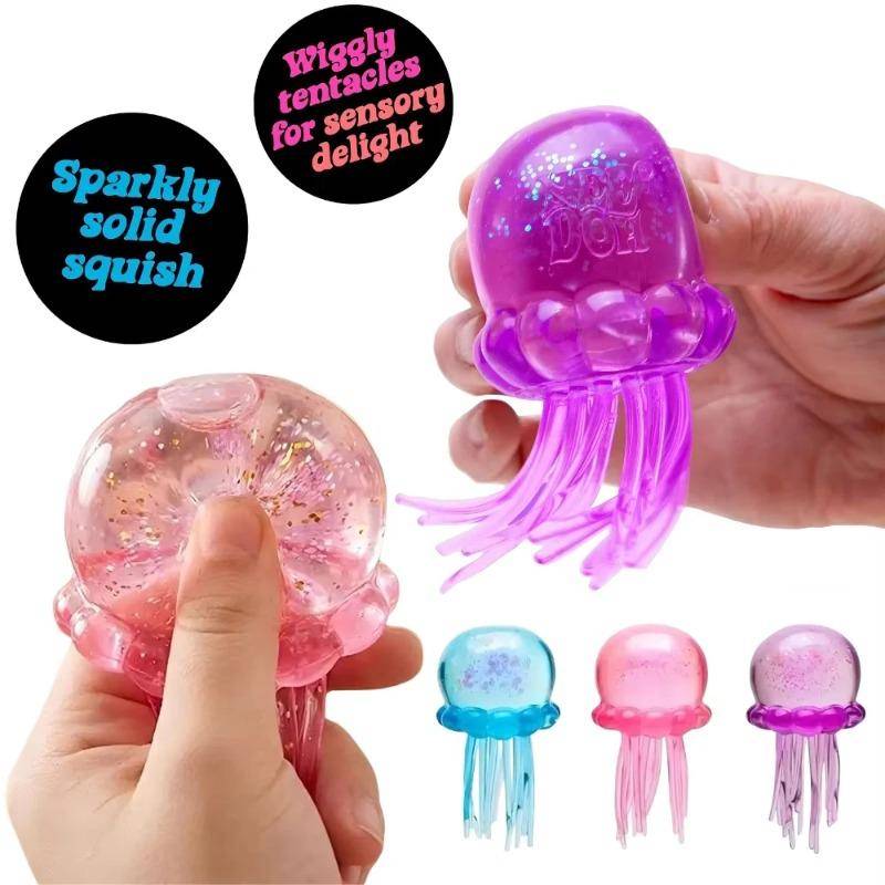 Trending Nee Doh Jellyfish & Cube Squish Toy, Soft Jelly Squeeze Stress Relief Fidget Toy, Sensory Needoh For Kids & Adults