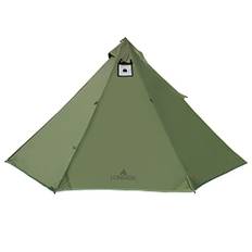 Longeek Tipi Zelt 4 Personen Ultraleicht Outdoor Camping mit Ofen 4 Jahreszeiten Familien Wasserdicht Vorzelt Pavillon