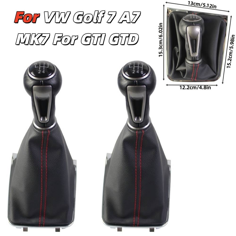 5/6 speed car manual gear shift head leather shift lever boots For VW Golf 7 A7 MK7 For GTI GTD