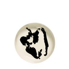 Set Of Two 22cm White Black Feast Plates