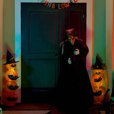 vidaXL Halloween Talende Heks with LEDs Lilla 125 x 216 cm Polyester