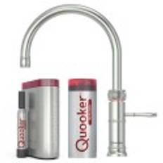 Quooker Classic Fusion Round rustfrit stål, inkl Combi beholder & Cube køler Q211610402+Q110880202+Q511610002