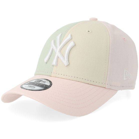 New Era - MLB Rosa adjustable Keps - Kids New York Yankees Colourblock 9FORTY Soft Green/Soft Yellow/Soft Pink Adjustable @ Hatstore