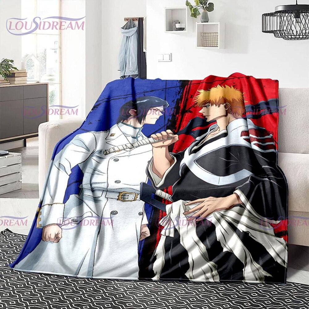 Anime BLEACH Thousand-Year Blood War filt Mjuk flanell Täcke för hem Sovrum Soffa Resekontor Rest Cover Filt