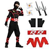 Aomig halloween, maskeraddräkt för barn, ninja-tillbehör, krigare, muskeldräkt för pojkar, flickor, lyxig rollspel outfit för halloween, cosplay temafest (M)