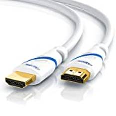 CSL - 4k HDMI Kabel 2.0-10m - Ultra HD 4k @ 60Hz - High Speed with Ethernet - Ultra HD Full HD - 3D ARC CEC HDCP HDR - 18 Gbit s - TV Blu-ray PS5 Xbox Series X Switch - weiß - 10 Meter