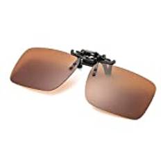 KoKoKoBin Polariserade solglasögon med clip-on anti-bländning uppfällbart solglasögon för ljus för kvinnor och män, Brun