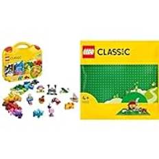 LEGO 10713 Classic Bausteine Starterkoffer & 11023 Classic Grüne Bauplatte, quadratische Grundplatte mit 32x32 Noppen als Basis für Konstruktionen und für weitere Sets