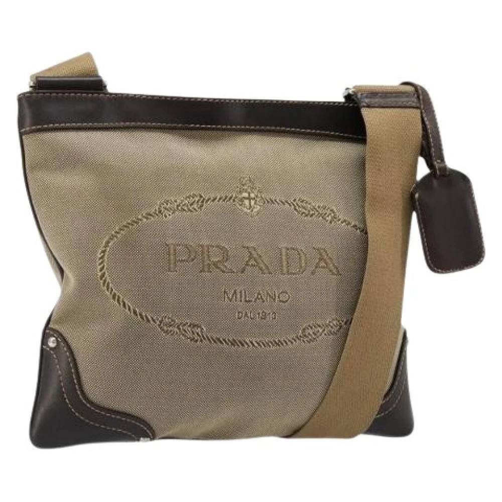 Prada Vintage Pre-owned Vintage Skuldertaske - Vintage - Dame - Beige - ONE SIZE - Uld
