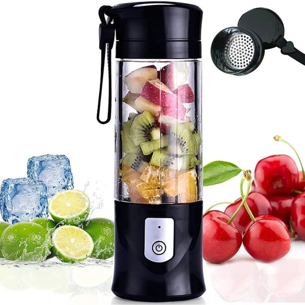 Bærbar og multifunktionel, højhastigheds seksbladet 3D smoothieblender, USB genopladelige miniblenderflasker, bærbar blender med effektiv blanding