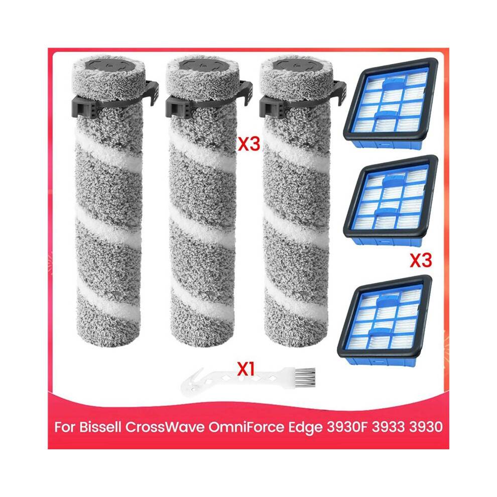 3930F 3933 3930 Brush Roll Filter Kit for CrossWave OmniForce Cordless Multi-Surface Hard Floor Cleaner
