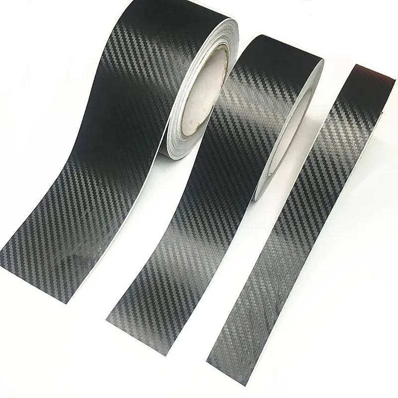 3D Nano Carbon Fiber Car Sticker Paste Protector Strip Car By Sill Side Mirror Anti Scratch Tape Waterproof Protection Film