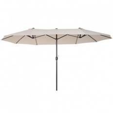 Parasoll XXL med Handvev 455 x 270 x 240 cm Beige
