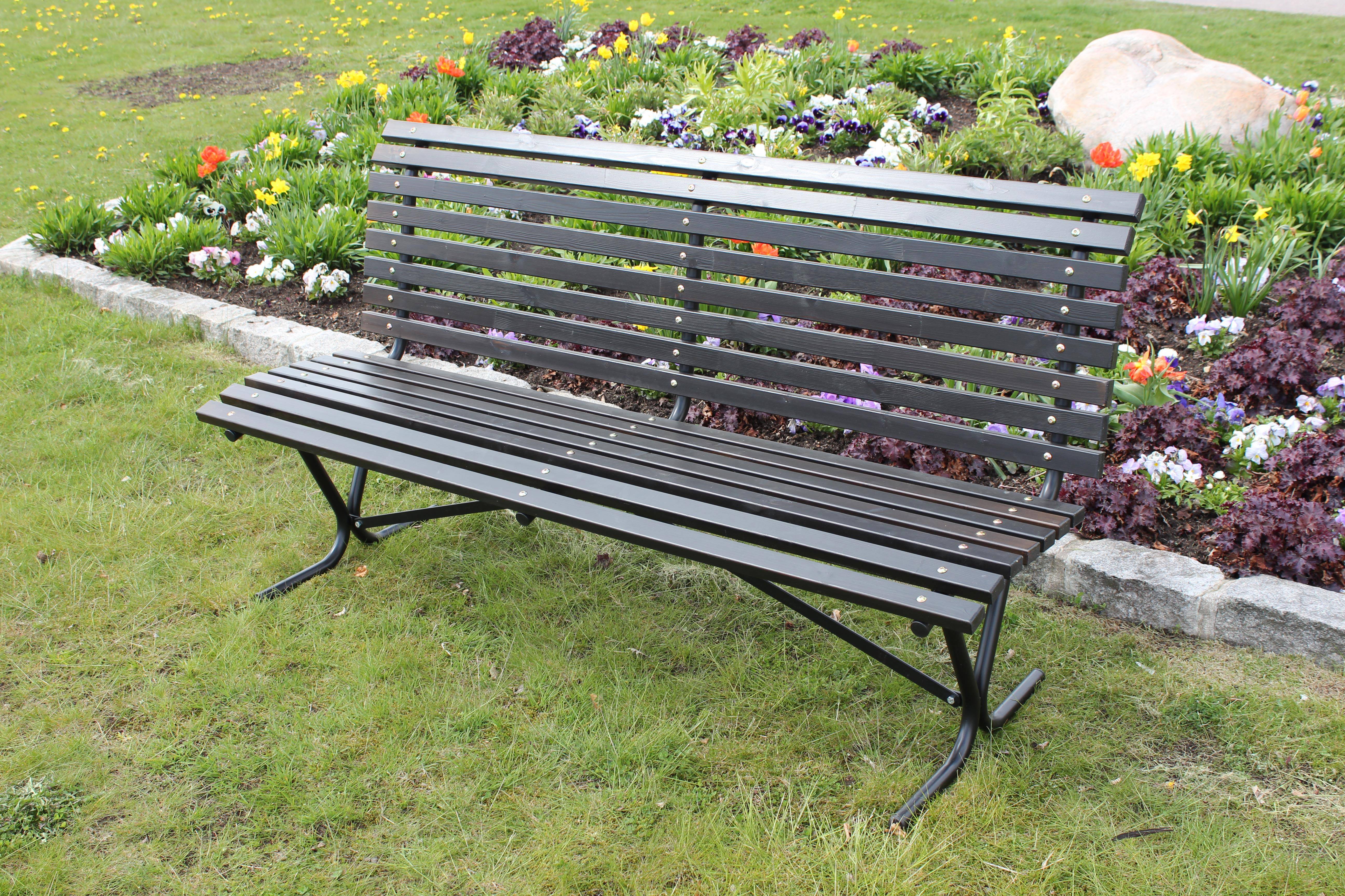 Eden Wood Göteborg EW 0916-8 Trädgårdsbänk med armstöd Svart