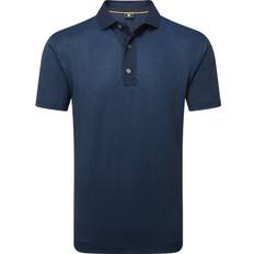 FootJoy Etched Texture Print Lisle Herre Poloshirt - Navy - Str. L
