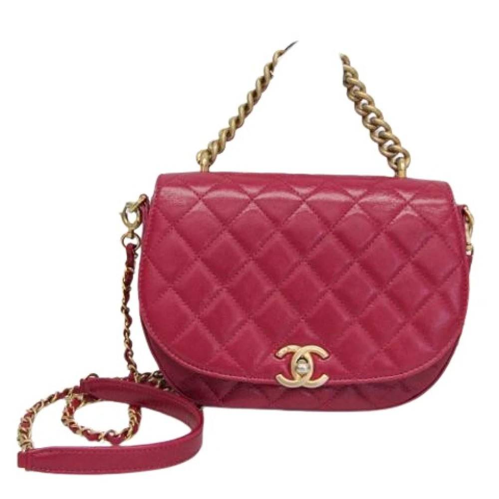 Chanel Vintage Pre-owned Matelasse Håndtaske - Vintage - Dame - Lyserød - ONE SIZE - Uld