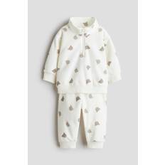 Hvid/Bjørne 2-delt sæt i fleece - Size: 68 (4-6M) - H&M