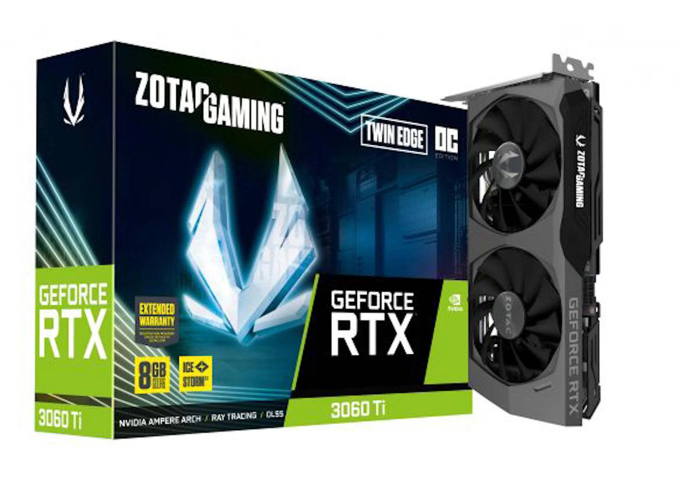 NVIDIA ZOTAC GAMING GeForce RTX 3060 TI TWIN EDGE OC 8G LHR Graphics Card (ZT-A30610H-10MLHR) - One Size (One Size)