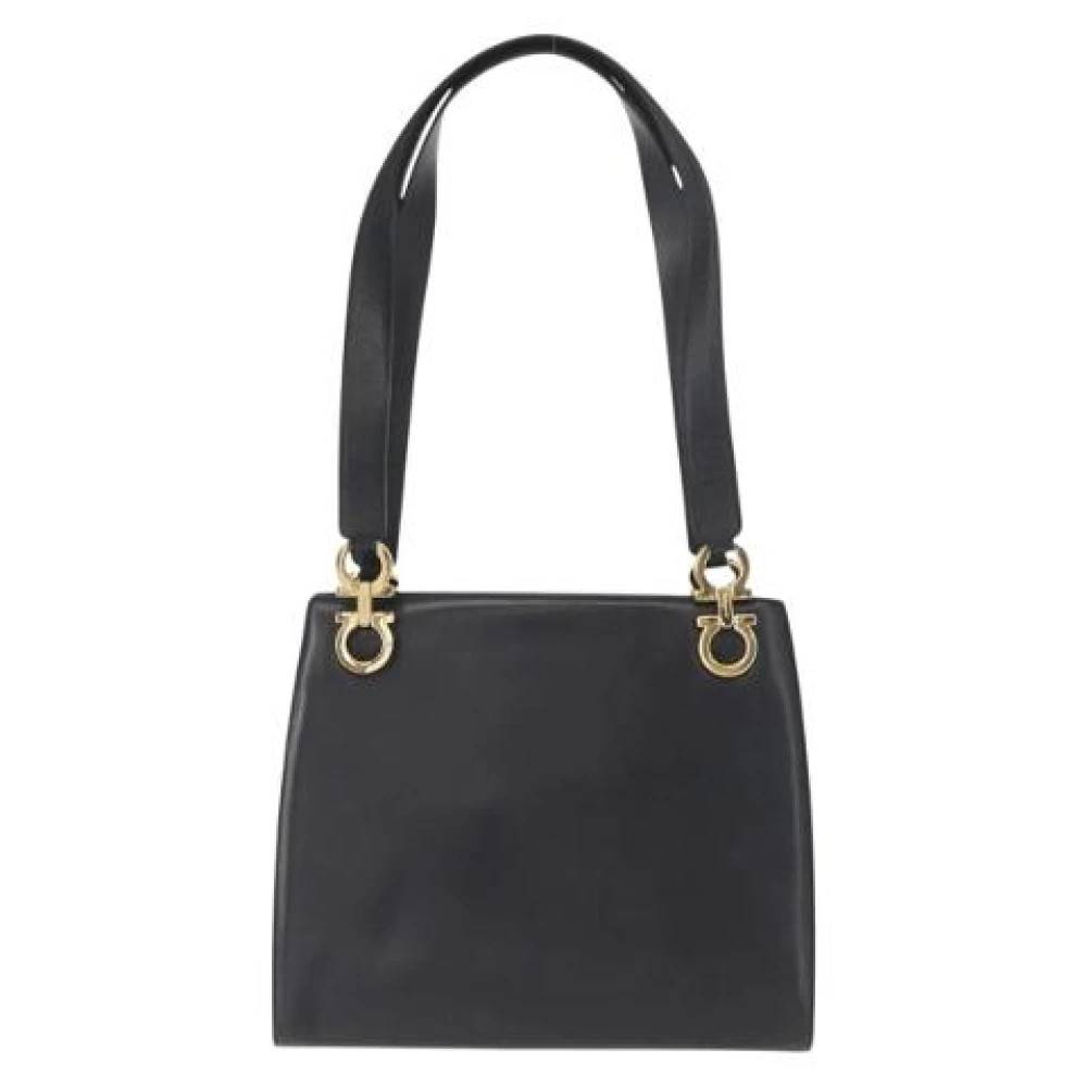 Salvatore Ferragamo Pre-owned Pre-owned Leather Skuldertaske - Vintage - Dame - Sort - ONE SIZE - Uld