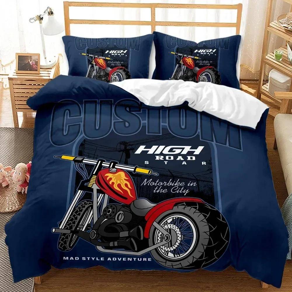 Motocrossförare Bäddset Extremsport Påslakan Barn Tonåringar Herr Motorcykel Täckeöverdrag Dirt Bike Polyester Påslakanset 70x133cm 2pcs