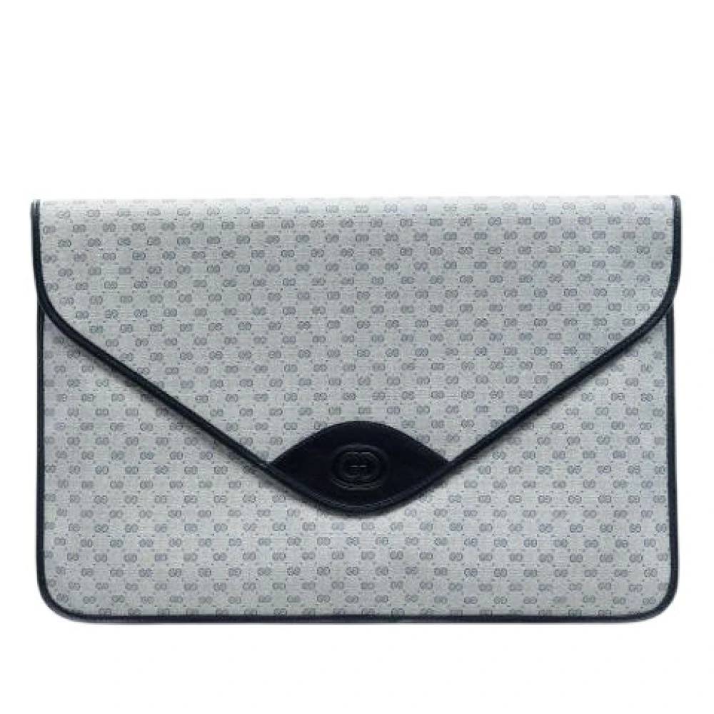Gucci Vintage Pre-owned Clutch - Vintage - Dame - Grå - ONE SIZE - Læder