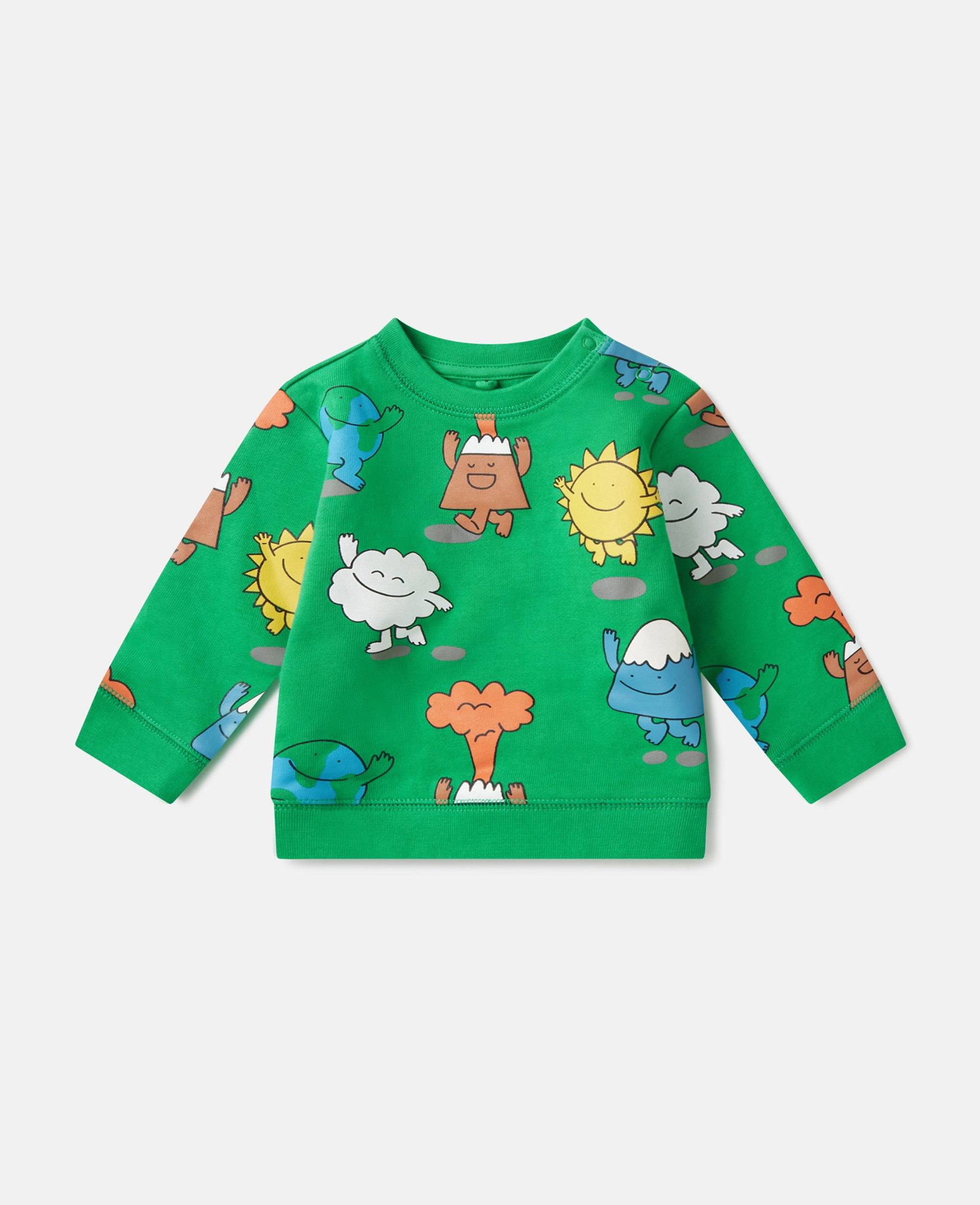 Stella McCartney - Sweatshirt mit Earth Friends Print und Rundhalsausschnitt, , Größe: 3m