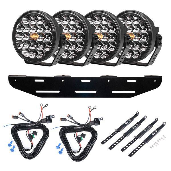 Extraljus PURELUX 770 DRL - Rund / 18 cm / 130W, 4 st - Komplett paket