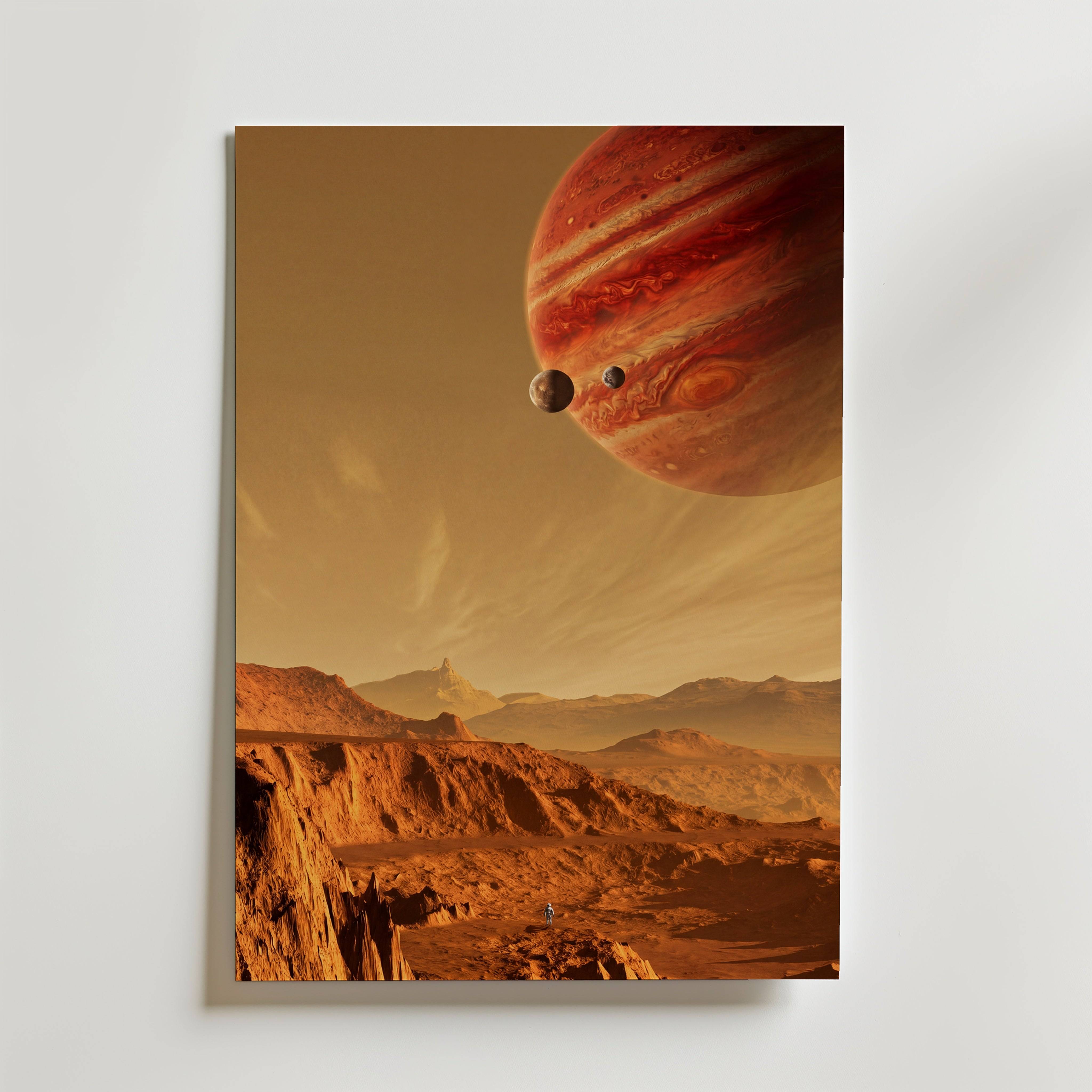Red Horizon Poster - Premium Canvas 21x30 cm