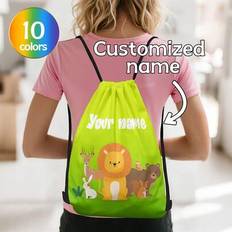 1pc Customized Personalized Name Drawstring Backpack, Cartoon Element Design, Exclusive Travel Bag, Lightweight Drawstring Backpack, Suitable For Spor - Multicolor - L,M,S
