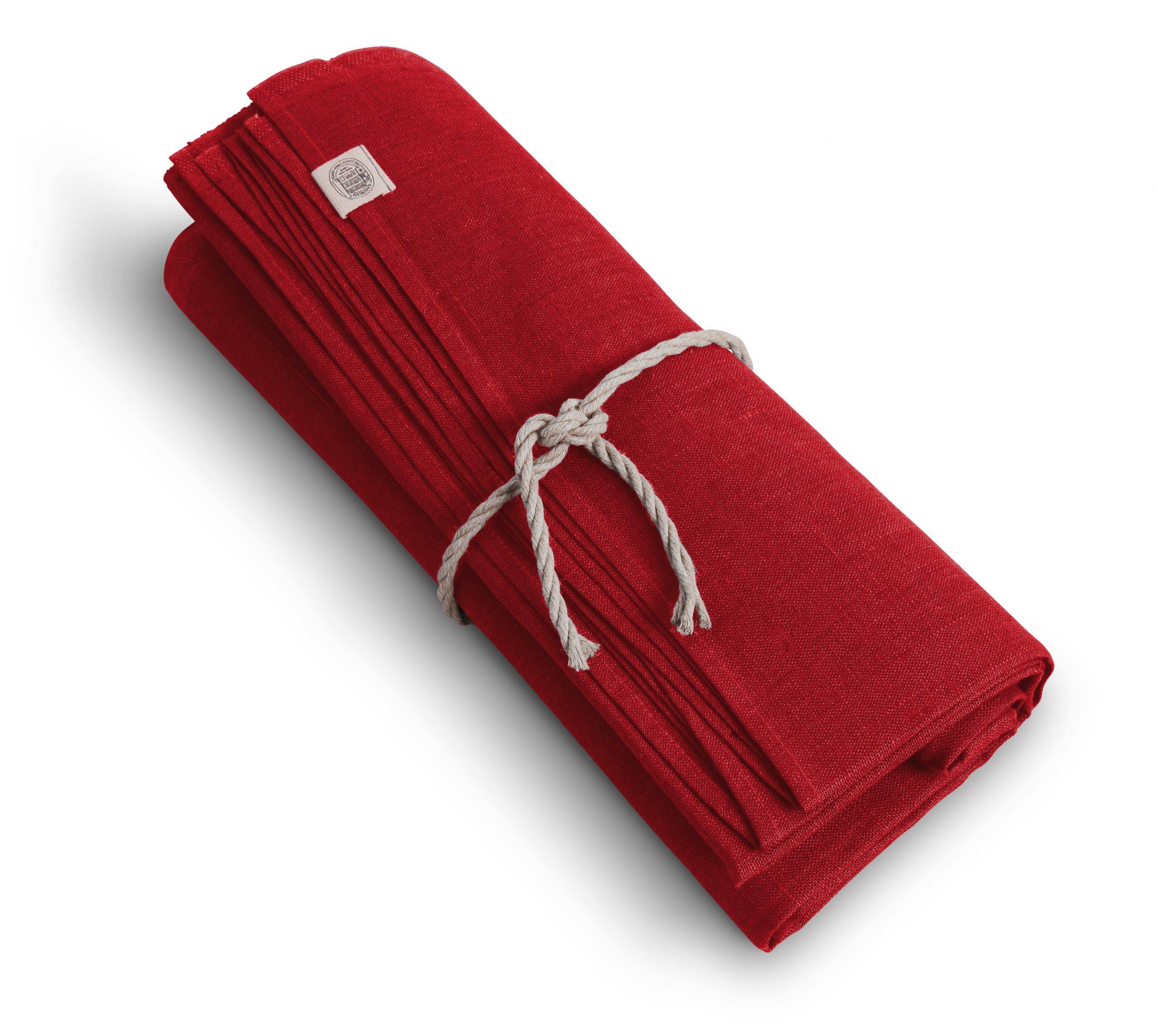 Classic Dug Red - Lovely Linen - 150 x 250 cm.