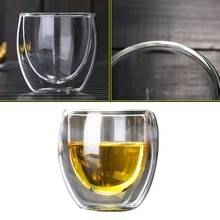 450ml värmebeständig dubbelväggs glas te kopp kaffekopp muggar transparent isolering öl glas koppar öl mugg kopp drinkware - 250ml