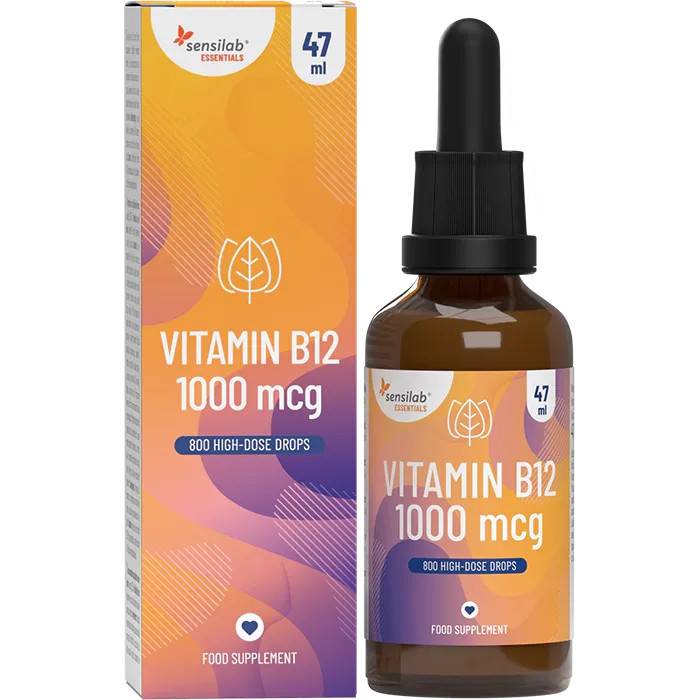 Essentials Vitamin B12 1000 mcg, hög dos - veganskt, 800 droppar, 47 ml