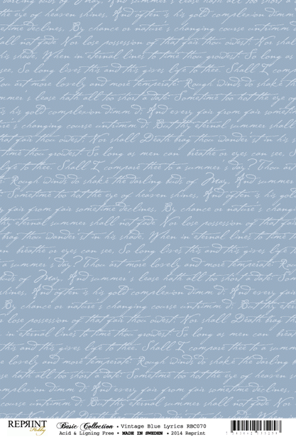 ReprintHobby Basic Collection Vintage Blue Lyrics A4