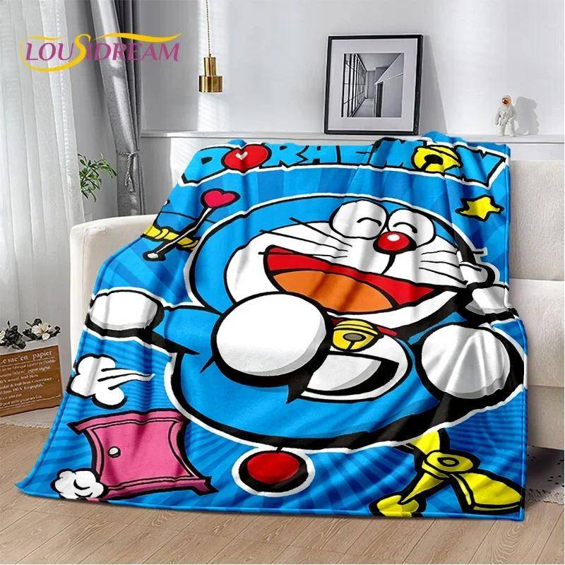 3D Tecknad Dröm D-Doraemon Anime Mjuk Flanellfilt för Säng Sovrum Soffa Picknick, Pläd för Täckning Utomhus Fritid Gåva