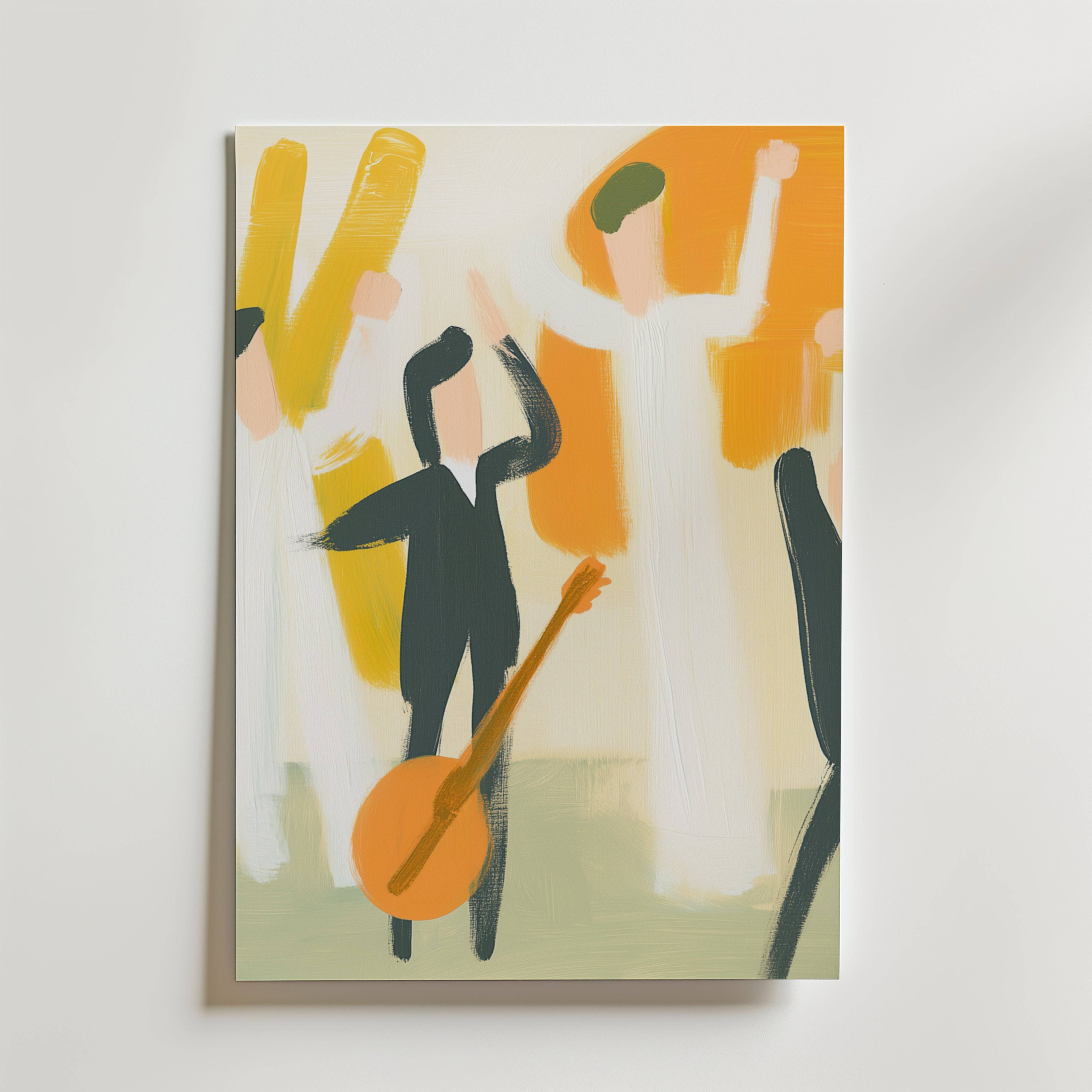 In Rhythm We Rise Abstract Poster - Fine Art Poster 100x140 cm