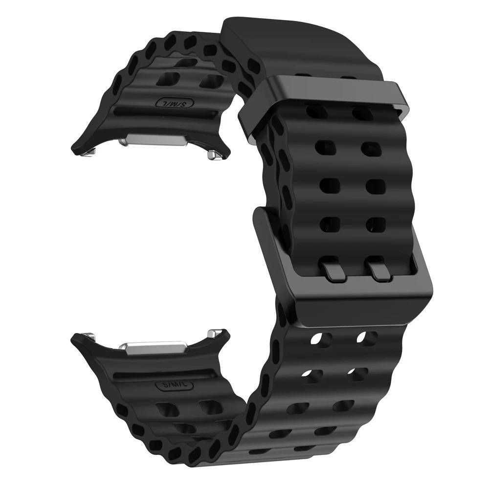 Originalarmband för Samsung Galaxy watch Ultra 47mm tillbehör Marin Silikon Sportarmband Correa Galaxy watch 7 Ultra Armband orange