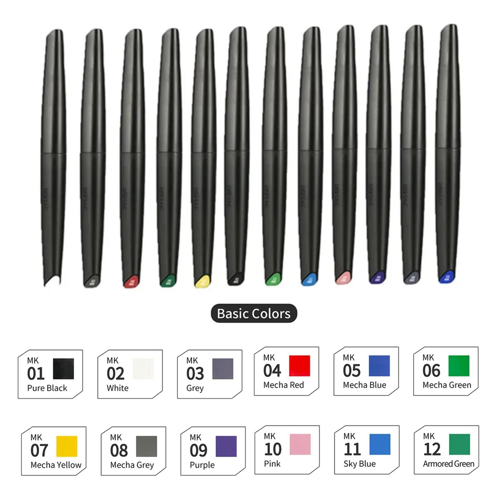 DSPIAE Water-based Soft Tip Markers Kit Mecha Painting Tools Acrylic Markers Pen for Gundam Model Painting Tool DIY Hobby Tool