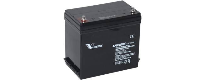 Vision AGM batteri 6FM-Serie 55Ah,12V vedligeholdelsesfri