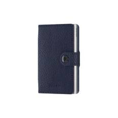 Miniwallet, vegetable tanned navy/silver