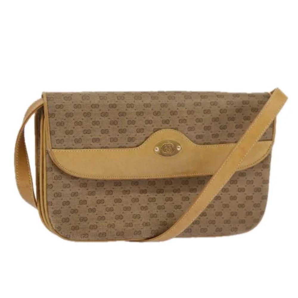 Gucci Vintage Pre-owned Canvas skuldertasker - Vintage - Dame - Beige - ONE SIZE - Uld
