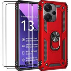 Coque - Xiaomi - Redmi Note 13 Pro Plus 5G - Rød - 360° Støtte - 2 Tempered Glass